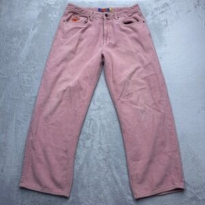Empyre Pants Mens 30 Pink Corduroy Wide Leg Relaxed Fit Skater Streetwear